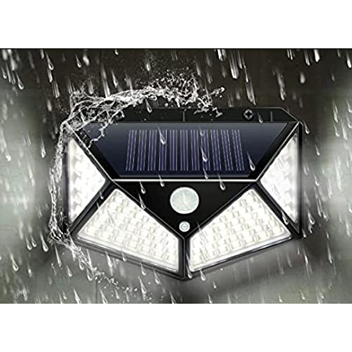 Luminária Solar Parede 100 Led Sensor Presença Com 3 Funções Refletor Arandela Lâmpada Refletor