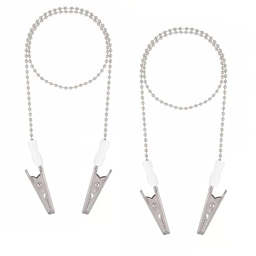 2 PCS Dental Bib Clips Adjustable Bib Holder Reusable Napkin Clips for Running Dining Hair Salons Silver