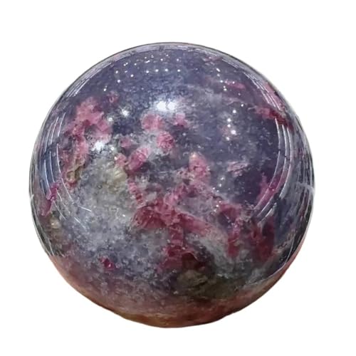 Sphère en quartz tourmaline d'exception en lépidolite naturelle de 410g