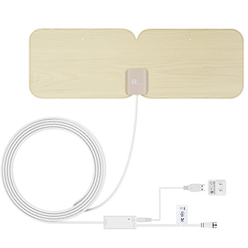 1byone TV Antenna, Amplified HD Digital Antenna for 1080P 4K Free TV Channels