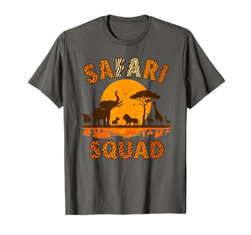 Safari Squad Animal Family Trip Zoo World Kids Boys Girls T-Shirt