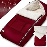 PRAKTISCH & PFLEGELEICHT - Durchdacht bis ins kleinste Detail! Die Babydecke besitzt eine große Tasche an der Oberseite und ist dank seiner gummierten Unterseite vor Verrutschen gesichert. Sollte die Oberfläche mal schmutzig werden kann der Wintersack einfach bei 30°C gewaschen werden.
