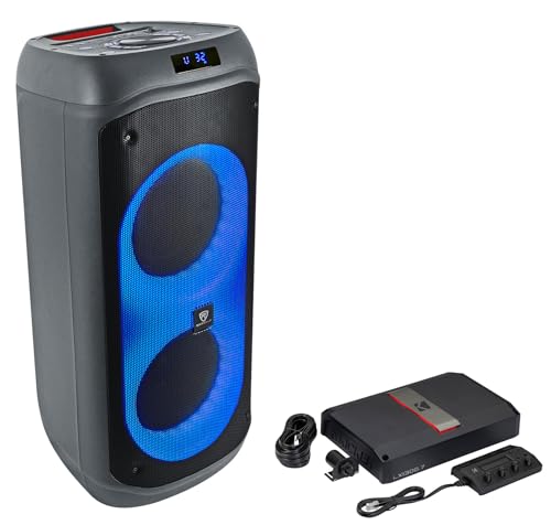 Audiosavings Bundle: Kicker 51LX13007 7-Channel Class-D Car Audio Amplifier Bundle with Rockville BASS Party 8 Dual 8