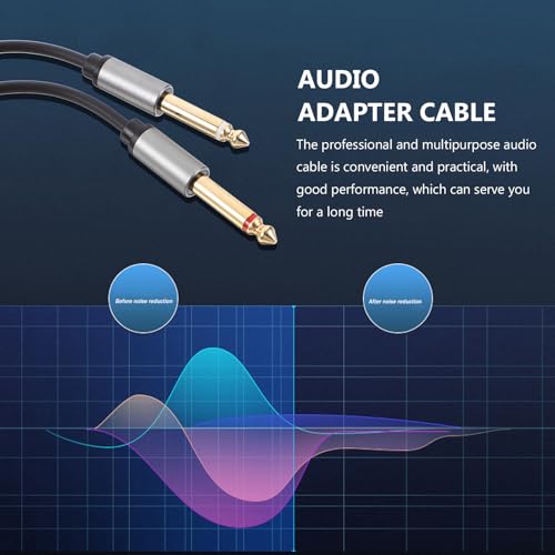 Cable de audio estéreo Jack 3.5mm a Dual 6.5mm 1.5m miniatura 5