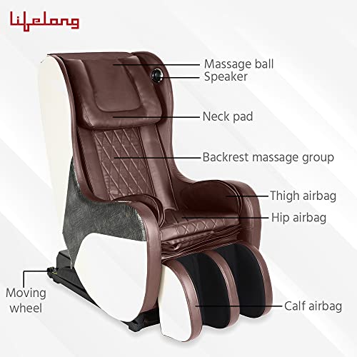 Image of Lifelong LLM549 Full Body Massage Chair with Recliner and powerful 3D back and Leg Massage for Home| Massage chair for Full Body Relaxation at Home, 1 Year Warranty, Electric, Brown