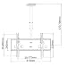 TradeMount Soporte de Techo para Monitor en Negro Extensible de 57 cm...