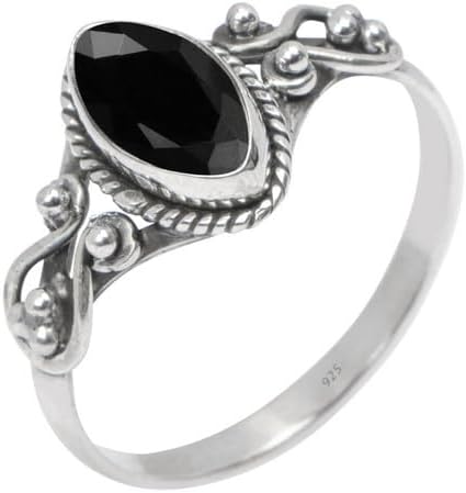 Ring, 925 Sterling Silver Statement Ring For Women, Handmade Ring Gemstone Promise Ring for Birthday Christmas Gift For Her Ring Size US