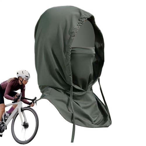Poupangke Cubrebocas con protección solar, bufanda de cabeza completa, capucha con calavera, polaina transpirable para el cuello para mujeres y hombres, actividades al aire libre, verde, Refer to