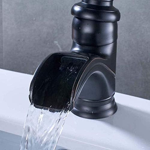 Robinet monté sur le pont mitigeur laiton noir cascade pour cuisine et évier