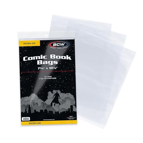 BCW Golden Age Comic Bags - 100 ct | Crystal Clear,