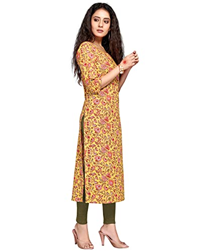 Image of Rajnandini Women's Cotton Straight Fit Straight Kurti