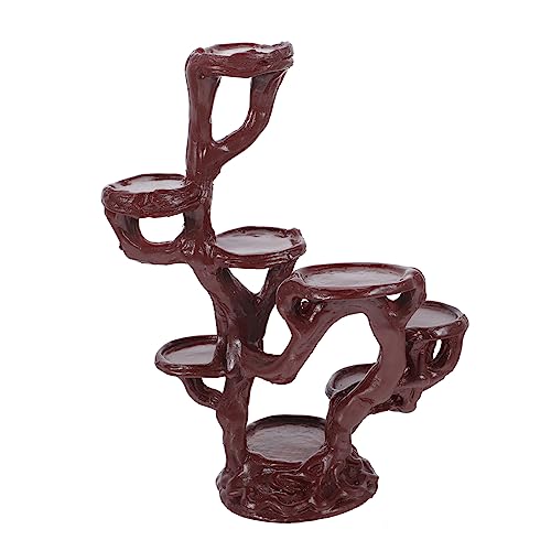 TOYANDONA Soporte de Planta de Estable para Decoración Interior Base para Macetas de Flores Estante de Exhibición de Diseño Rústico para y Lifelike