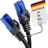 KabelDirekt Netzwerkkabel – Überträgt maximale deutsche Glasfaser-Geschwindigkeit – Netzwerk, Ethernet Kabel, LAN & Patch Kabel – 2x 5m – In 0,25-30m – Gigabit-Netz, Router/Modem, RJ45 (schwarz)