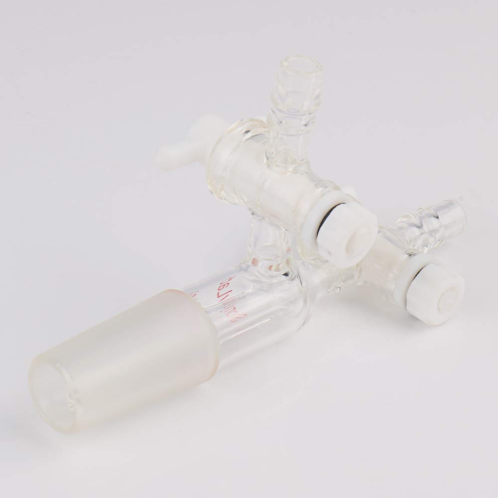 stonylab Glass 90 Degree Vacuum/Gas Adapter, Borosilicate Glass Bent Inlet Adapt