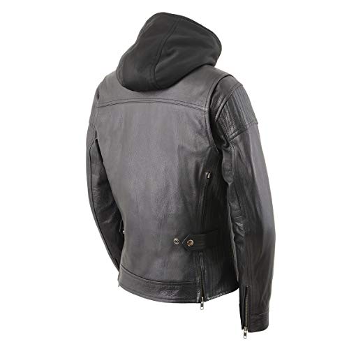 Image of Milwaukee Leather Women's Premium Leather Motorcycle Riding Jacket With Removable Hoodie Liner