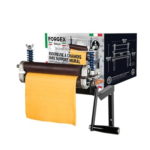 Arenco Forgex Tools - Heavy-Duty Chamois Wringer with Wall Mount, Durable Manual Clothes and Shammy Towel Essoreuse, Ideal for Auto Detailing, Laundry, Hand Crank Wringer Washer for Water Extraction