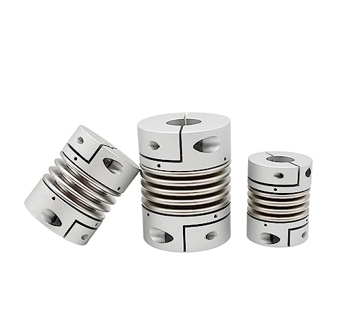 Rigid coupling,Stainless steel rigid coupling 1pcs D20L33 Aluminum Alloy Bellows Coupling Stainless Steel Elastic Encoder Motor Screw High Torque Coupling with Keyway CNC(4x6.35)