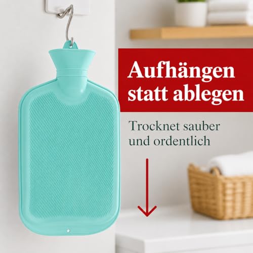 Bouillotte de 2 litres avec lamelles en caoutchouc recyclable solide
