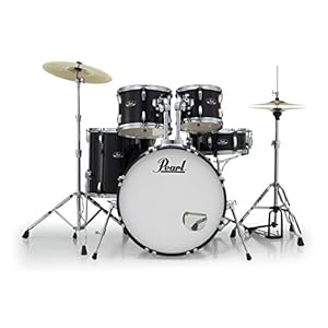 Pearl Roadshow Drum Set 5-Piece Complete Kit with Cymbals and Stands, Jet Black (RS525SC/C31)