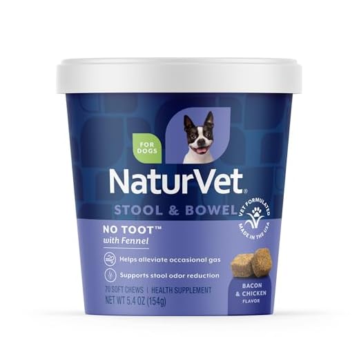 NaturVet No Toot Gas Aid Plus Fennel for Dogs, 70 ct Soft Chews, Made in the USA