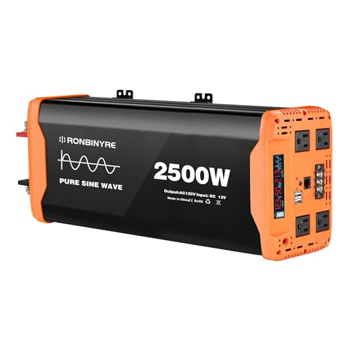 Convertisseur onde pure sinus 2500W 12V vers 220V avec écran LCD