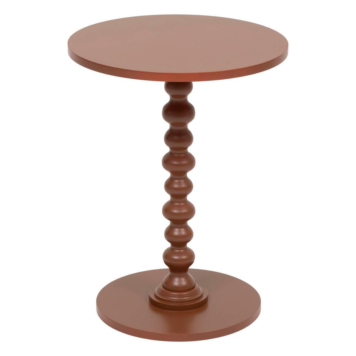 Table à café ronde en bois terracotta 38 cm petite table d'appoint de salon