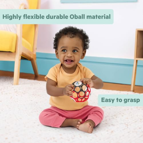 Image of Disney Baby Mickey Mouse Oball Easy Grasp Rattle Along Buddy Infant Toy in Red, Age Newborn and up
