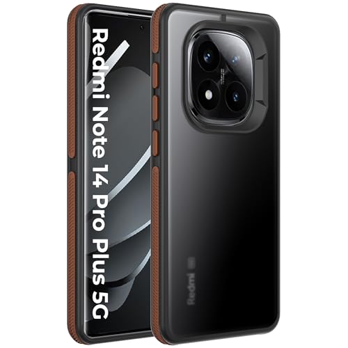 Image of A rtistque TPU+PC Frosted Ultra Matte Back Cover Case for Redmi Note 14 Pro Plus 5G|Smooth Sides with Grip|Stylish Protective Design|Raised Camera Edges|Redmi Note 14 Pro Plus Back Cover-Brown