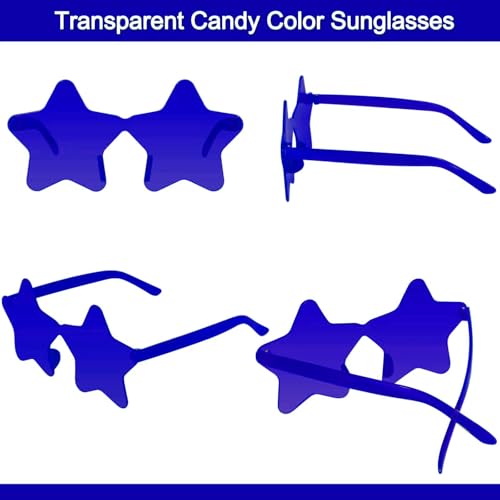 Image of 12 Pairs Star Sunglasses Pentagram Glasses Rimless Sunglasses for July 4th,Halloween, Christmas Party Favor