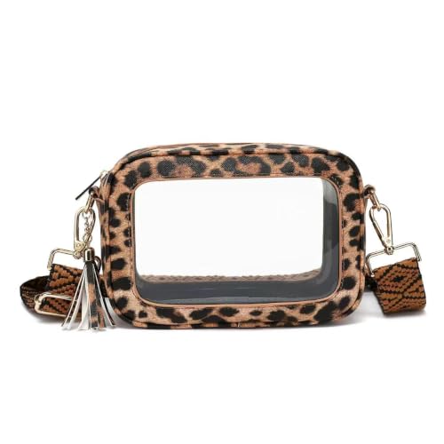 Image of LOXOMU Clear Crossbody Bag Stadium Approved - Waterproof Clear Purses for Women Stadium Bag with Adjustable Guitar Strap