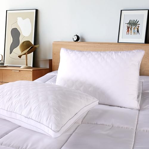 Mixibaby Premium Kopfkissen 2er Set 50 x 70cm Schlafkissen Atmungsaktiv Weich Kissen Gestepptes Nackenkissen, Model:Diamond Puff Pillow