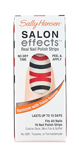 Sally Hansen Salon Effects Real Nail Polish Strips, Stripe Out, 16 Count