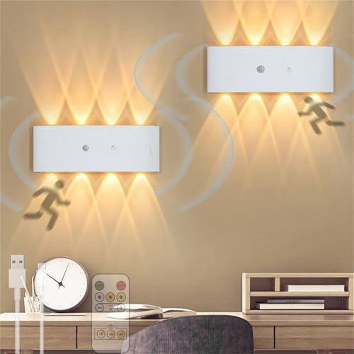 Aplique de pared LED recargable con mando a distancia y sensor de movimiento inteligente