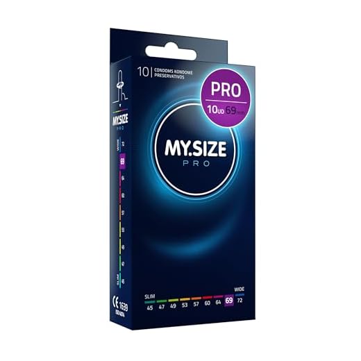MY.SIZE PRO Condones ÉLITE, talla 7, 69 mm, XXL, 10 piezas - Látex Vytex extra puro, fácil de abrir