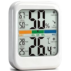 G.CATACC Higrómetro Digital Termómetro, Interior T...: Actualización Rápida y Alta Precisión: El higrómetro digital termómetro interior sigue monitorizando la temperatura y la humedad de la habitación, actualizado cada 5 segundos. Permanezca informado con datos en tiempo real y valores máximos/mínimos hi...