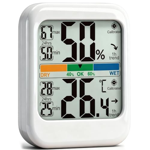 G.CATACC Digitales Hygrometer Innen Raumthermometer Luftfeuchtigkeitsmesser, Raumtemperatur Messgerät und Feuchtigkeits Messgerät für Haus,...