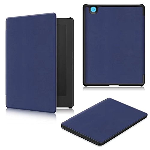 Skytar étui Kobo Aura H2O Edition 2,Coque Kobo Aura H2O Edition2 - PU Cuir Cover Case Etui Flip Housse pour Liseuse Kobo Aura H2O (Edition 2) DE 6,8 Pouces Coque de Protection,*Bleu Marine