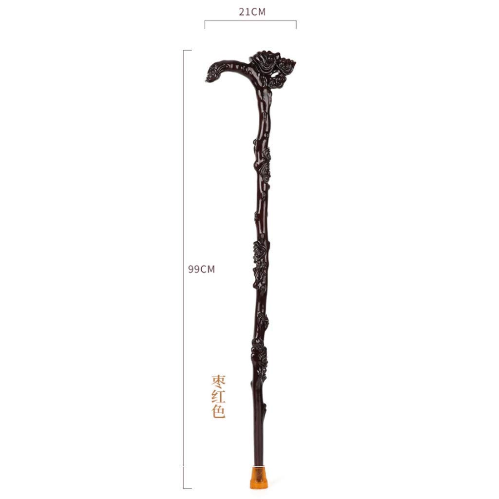 Bastón de Madera para Ancianos, bastón Antideslizante Tallado para Personas Mayores, 99 cm, muletas Times