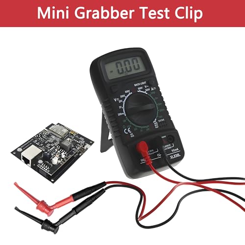 Image of 2Pcs Mini Grabber Test Clip with 2mm /4mm Banana Jack, Multimeter Test Lead Hooks Clips Push on Test Probe Electronic Testing IC Grabber (2mm Banana Plug)