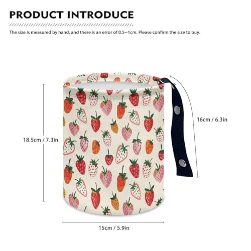Image of Cute Strawberry Car Trash Can for Front Seat, Back Seat, Floor, Headrest-Easy to Clean Car Garbage Interior Decoration