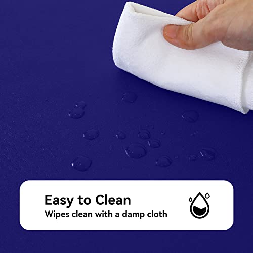 Image of Romanstile 100% Waterproof PVC Tablecloth, Rectangle Oil Spill Proof Stain Resistant Vinyl Table Cloth, Wipe Clean Plastic Table Covers for Kitchen /Dining /Parties - 60 x 102 Inch, Royal Blue