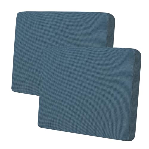 Image of Easy-Going Stretch Individual Couch Cushion Cover Sofa Seat Furniture Protector Sofa slipcover Soft Flexibility with Elastic Bottom(2 Piece Cushion Sofa, Bluestone)