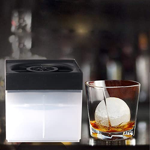 Ice Ball Maker(4-Pack) - Ice Molds For Whiskey，Silicone Freezer Press Ice Ball Maker Mold For Large Round Craft Whisky Ice Balls - Bourbon, Scotch, Old Fashioned, Cocktail Drinks (Black 4-Pack) #TOP5