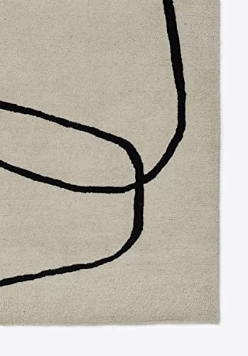 Momeni Simba Wool With Cotton And Latex Backing Area Rug, Ivory, 2'6" X 8' Runner #TOP1