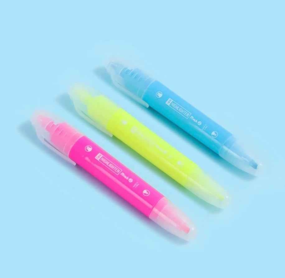 Dual Tip Highlighters, 3 Count, 5 mm Broad Tip and 2 mm Fine Tip, Assorted Colors, 5.7 in image 4