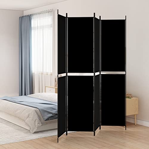 HOMIUSE 200 x 220 cm Biombo separador de ambientes, para balcón, protección visual, biombo, separador de habitaciones, interior, vestidor, jardín, accesorios, color negro