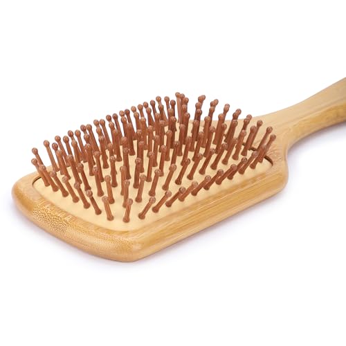 Image of Ultra Hold Wooden Paddle Hair Brush for Women & Men | Soft Bristles for Gentle Detangling & Styling | Cushioned Hair Brush Comb With Bamboo Bristles | Detangling, Hair Styling, Blow Drying, Non Static