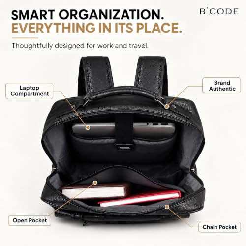 B'CODE 15.6" Laptop Backpack Black - Image 5