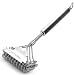 Safe Grill Brush- Bristle Free Stainless Steel Handle with Effective Scraper. Stainless Steel Woven Wire Cleaner for All Grill Grates. Weber Gas/Charcoal Porcelain/Ceramic/Iron/Steel etc-18 Inches