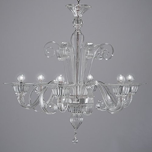 Bassa laguna en verre de Murano 6 lampes cristal